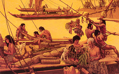 Loinclothed hobby; Obr�zek dne - the picture od the day - �awa rel - Herb Kane - Joe Kipp ~ Readying a canoe for a Voyage