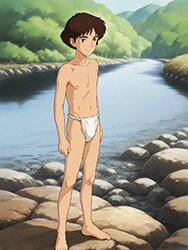 Loinclothed hobby; Obr�zek dne - the picture od the day - �awa rel - Boy in his rokushaku, a dress for summer time