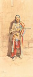 Loinclothed hobby; Obr�zek dne - the picture od the day - �awa rel - Indian with His Winchester ~ 1895 - Charles M. Russell 