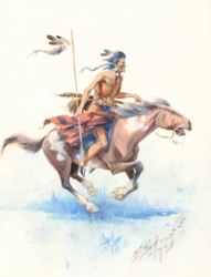 Loinclothed hobby; Obr�zek dne - the picture od the day - �awa rel -  Indian Brave on Horse  - Edgar S. Paxson