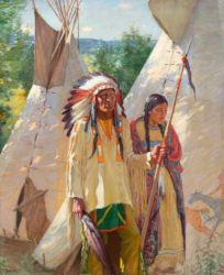 Loinclothed hobby; Obr�zek dne - the picture od the day - �awa rel - Looks Ahead and Squaw, Crow - Joseph Henry Sharp