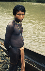 Loinclothed hobby; Obr�zek dne - the picture od the day - �awa rel -  Hombre embera con el cuerpo pintado con tinta jagua 