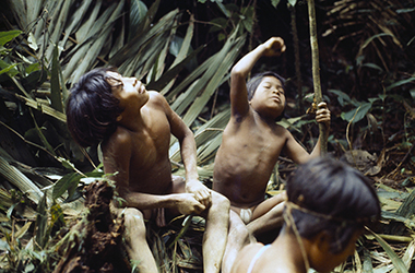 Loinclothed hobby; Obr�zek dne - the picture od the day - �awa rel -  Tres ninos embera en la selva 