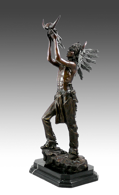 Art of Miguel Lopez Milo ~  Indian Chief Warrior ~ Bronze artwork