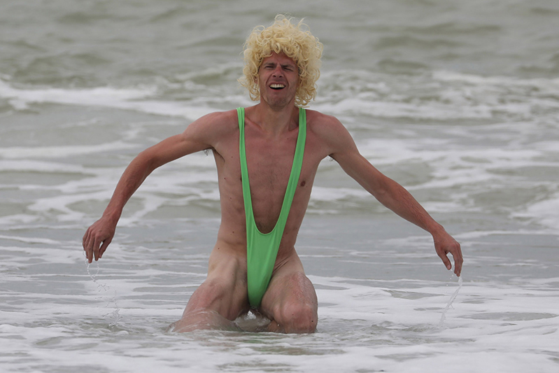 Mankini Borat style on the beach, another style of loincloth<