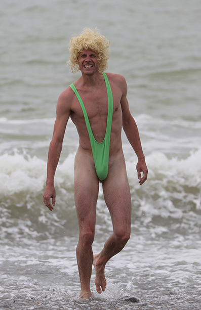 Mankini Borat style on the beach, another style of loincloth<