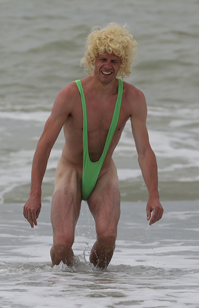 Mankini Borat style on the beach, another style of loincloth<