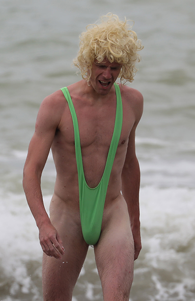 Mankini Borat style on the beach, another style of loincloth<