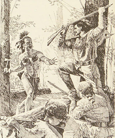 entucky frontiersmen  the adventures of Henry Ware hunter and border fighter, by Joseph A. Altsheler, illustrated by Todd  Doney,  Nashville, Tenn. : Voyageur Pub. Co. 