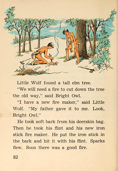 Little Wolf and the thunder stick, by Edna Walker Chandler, illustrated by Jack Merryweather,  Chicago, Benefic Press ~ 1956 