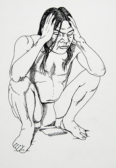 Loinclothed pencil - author &  source is lost