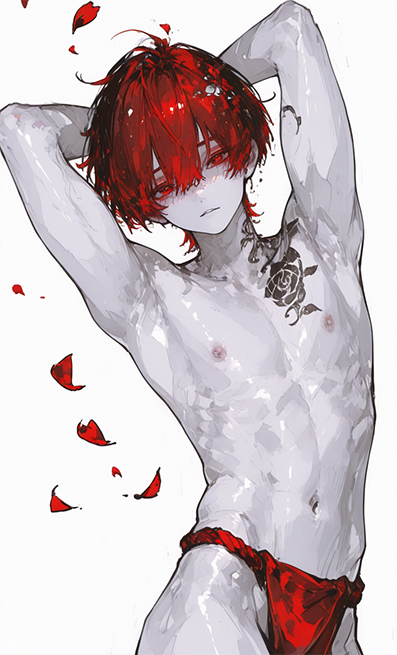 Red thong loincloth aka red rokushaku