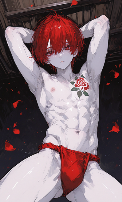 Red thong loincloth aka red rokushaku