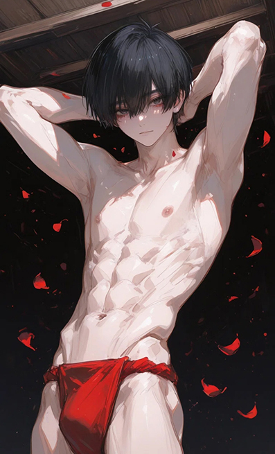 Red thong loincloth aka red rokushaku