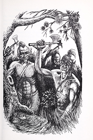 The last of the Mohicans: a narrative of 1757 ~ James Fenimore Cooper - illustrated by Thomas Fraumeni ~   Paris : Baudry's European Library ~ 1947