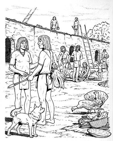 Indian life in pre-Columbian North America - coloring book ~ John Green & (Stanley Appelbaum)  ~ illustrated by John Green  ~ New York : Dover Publications ~ 1994